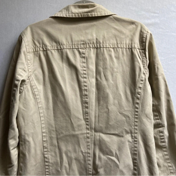 Jacob Annex Cotton khaki button trench coat Sz L - Picture 6 of 12